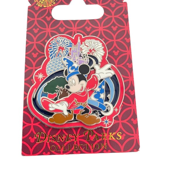 Walt Disney World Sorcerer Mickey Mouse Parks Icons Castle Spaceship Earth Pin - Picture 2 of 3